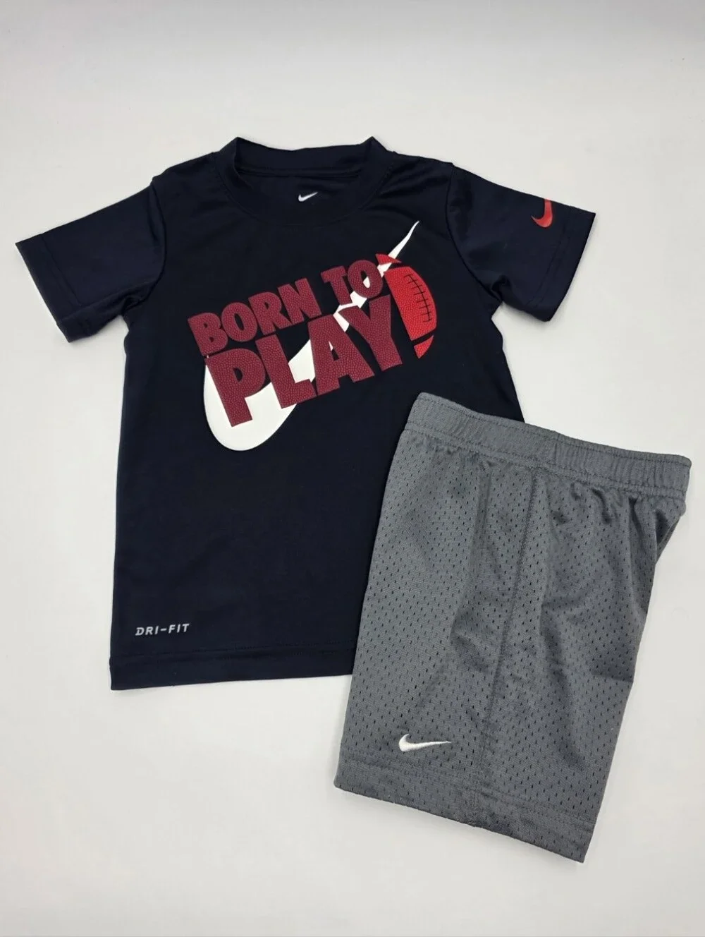 Nike boys' Dri-Fit football tee and mesh shorts size 4